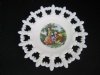 Milk Glass Decorative Plate ~Vintage Courting Scene with Fleur De Lis Plate
