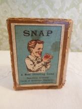 "A most diverting game!"  -  "Beautifully colored cards of Grotescque Characters"  - antique SNAP card game by Spear's games 