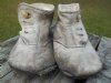 antique baby shoes "Self Starter" stamped inside - white leather with button closures