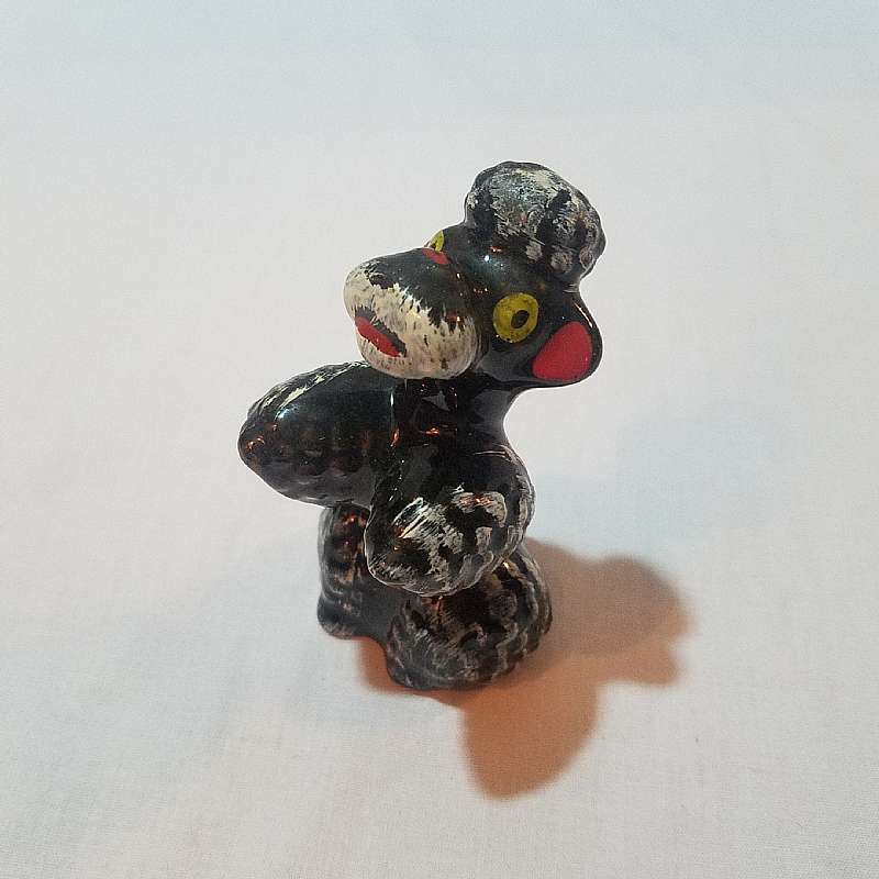 vintage black poodle figurine