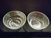 early Indonesia imported wavy striped glass bowl salad bowl 2 pcsVery nice! No chips or cracks!Size: about 11.6*4.7 cm.