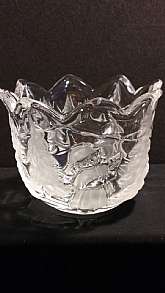 Never used. Without box!Mikasa "Christmas Story" Candle Holder, Frosted / Clear 3 1/4" Germany SA600/594