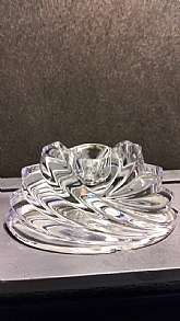 Very nice crystal candle holder. Has a small chip in base. Please see photo's!