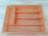Vintage orange Kitchen Drawer organizer, Utensil Holder KitchenIn very good used condition, may be some minor surface wear, marks, light scratching etc from use. No damage and all nice and clean. See photos.measureswidth 26 cm, 10.23 inchLength: 34
