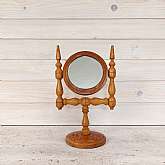 Add a touch of vintage charm to your dressing table with this vintage wooden swivel mirror. This small vanity mirror is functional and stylish, perfect for your vintage room decor. Its round shape and wooden frame exude a rustic yet elegant appeal, making