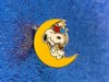 SNOOPY ON MOON WITH STARS ENAMEL PIN, PEANUTS,1958