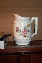 ANTIQUE IRONSTONE Floral  decorated PITCHER