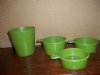 Vintage AVOCADO GREEN Kitchen Measuring Nested Cups, Four in Lot