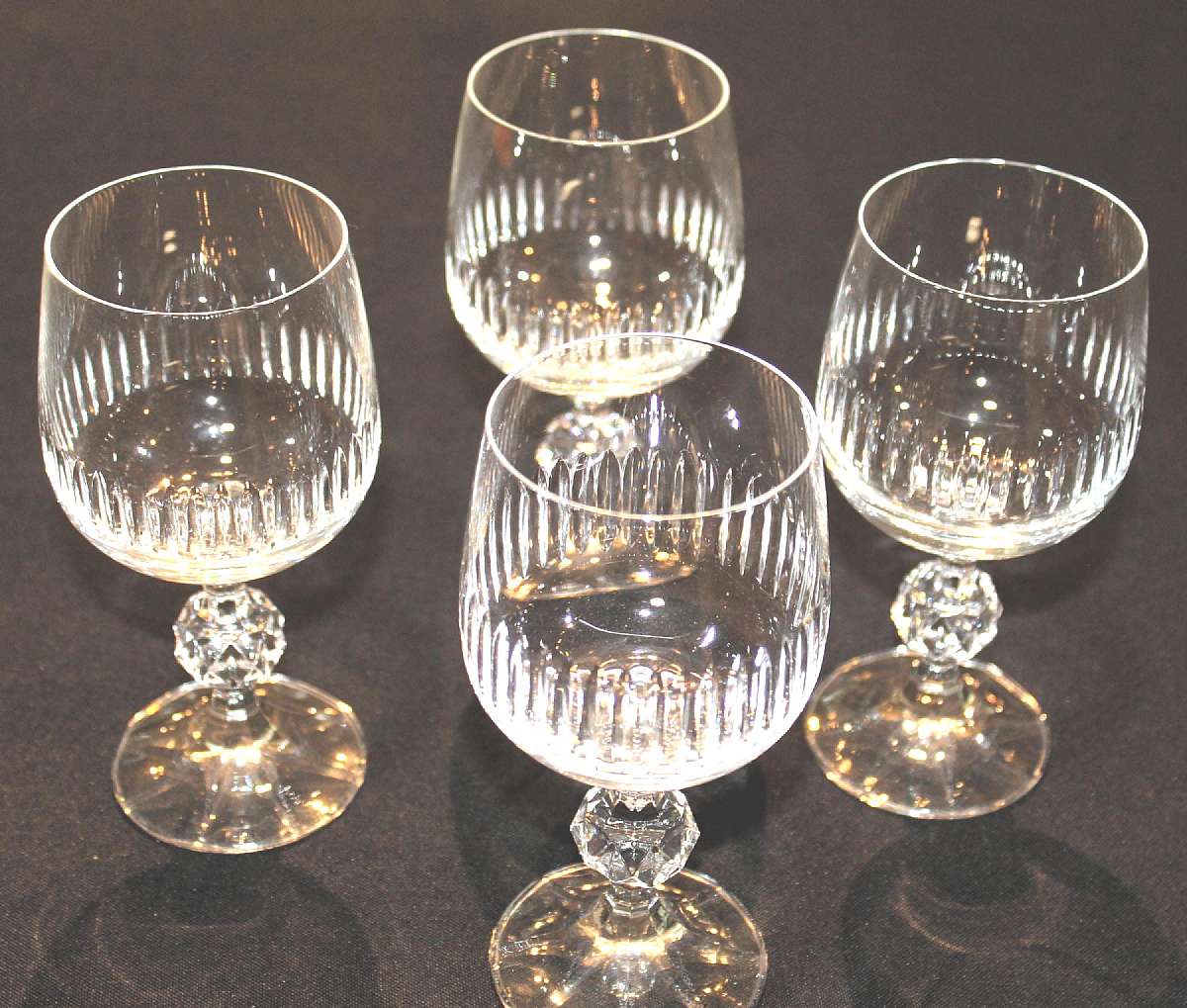 Up for sale are these Bohemia Crystal -Crystalex Set Of Four Wine Glasses in excellent condition with no chips or cracks. They measure approx. 5 3/4"T by 2 3/8"W.  Shipping Excludes: Alaska/Hawaii, US Protectorates, APO/FPO, PO BoxShipping Pro
