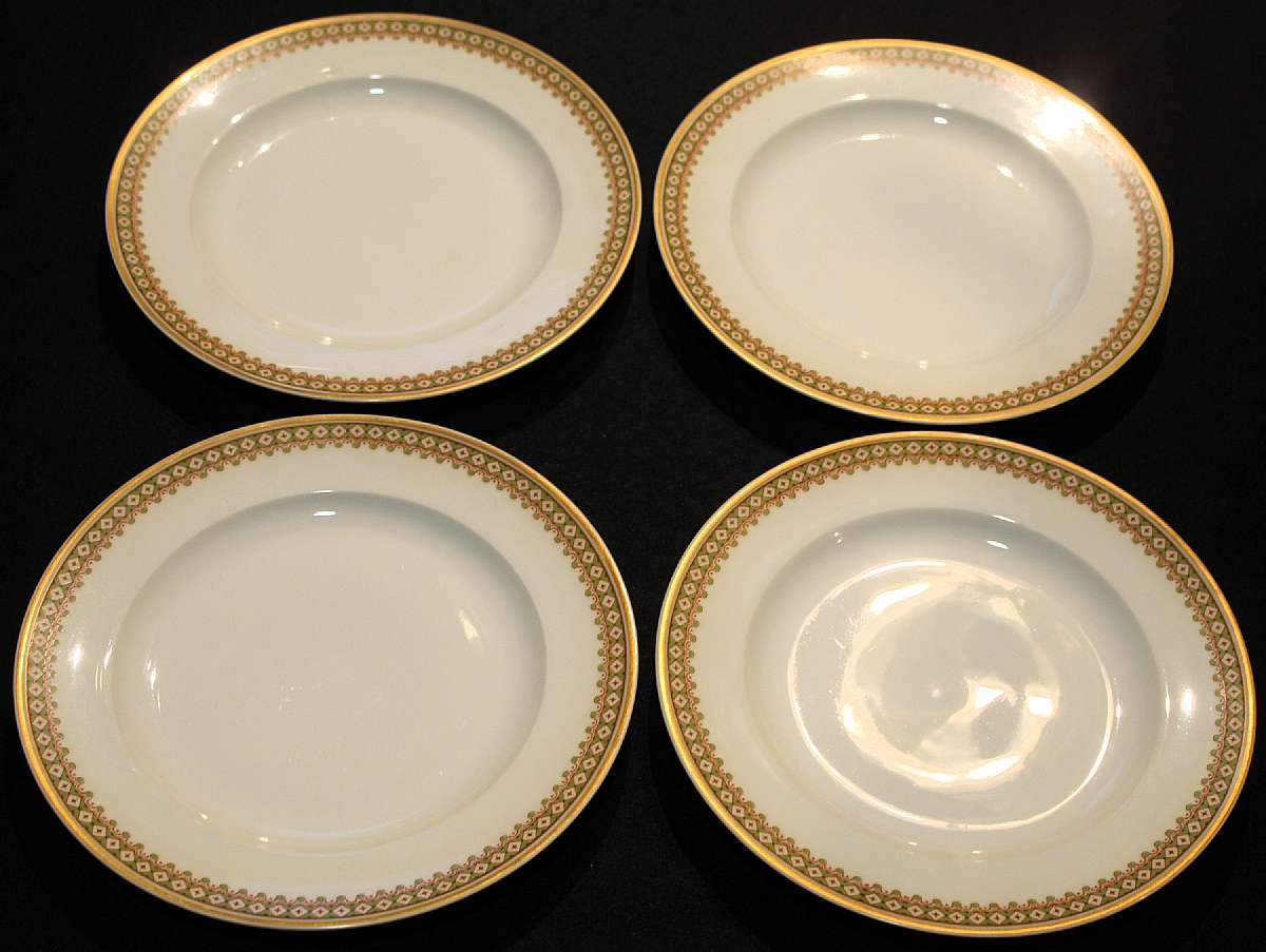 Up for sale are these Theodore Haviland St. Albans Antique Set Of Four Luncheon Plates in great condition with no chips. The plates measure approx. 8 3/4"W.  I have other sales for this pattern.Shipping Excludes: Alaska/Hawaii, US Protectorates, APO