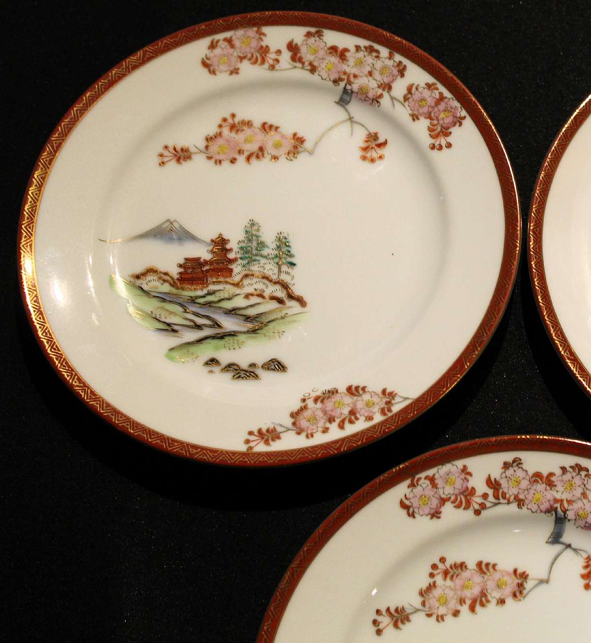 Up for sale are these Hayasi Japan Hand Painted Set Of Six Plates in great condition with no chips or cracks. These measure approx. 7 1/2 inches wide and are fully marked on the reverse.  Shipping Excludes: Alaska/Hawaii, US Protectorates, APO/FPO, PO Bo