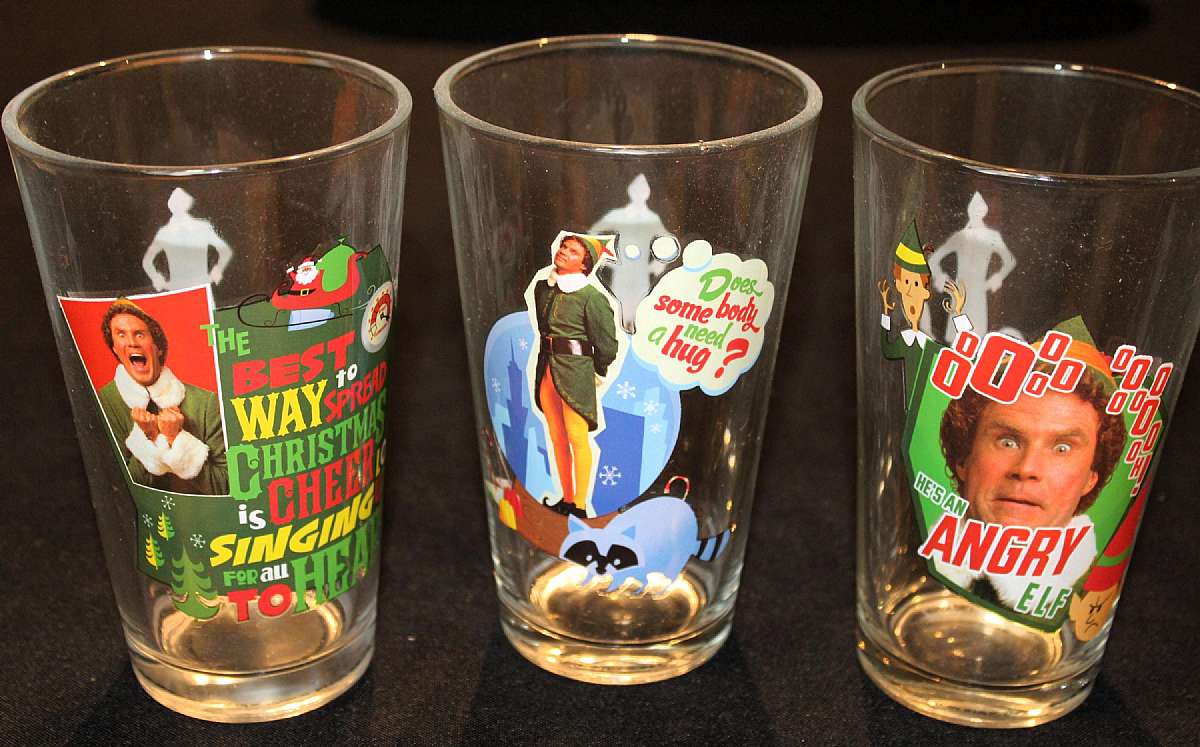 Up for sale are these Vintage Christmas ELF Story Set Of Three Pint Glasses. In great condition with no chips or cracks. They measure approx. 5 3/4 inches tall and 3 1/2  inches wide. Shipping Excludes: Alaska/Hawaii, US Protectorates, APO/FPO, PO BoxSh