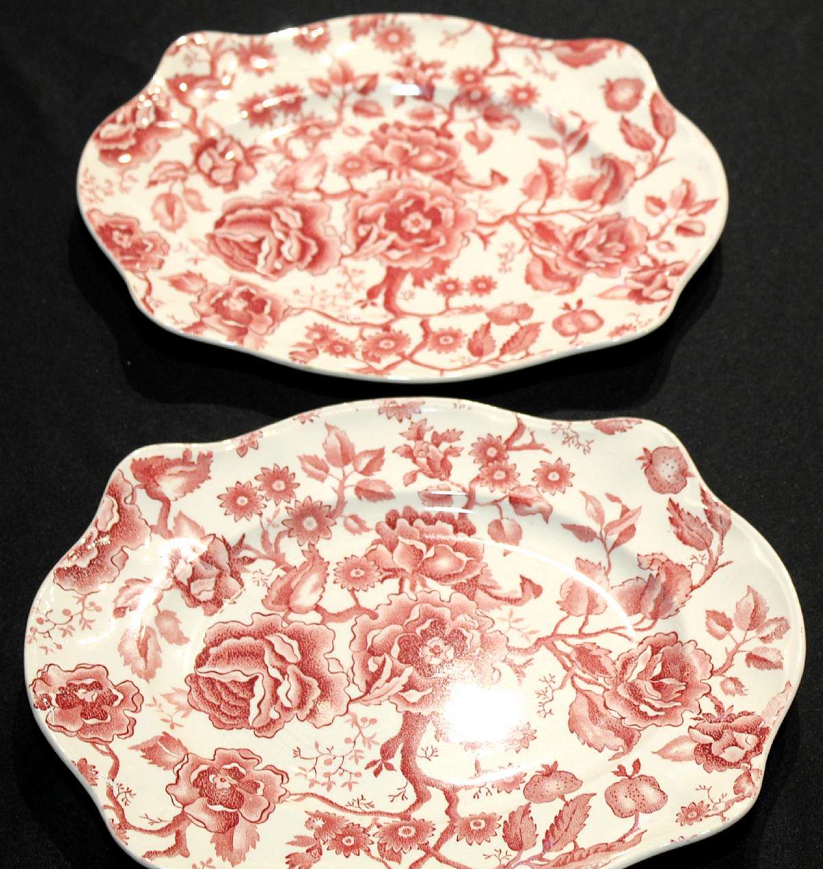 Up for sale are these Johnson Bros English Chippendale Set Of Two Serving Platters in Good condition with no chips. There is some crazing. They measure approx. 12"L by 10 1/8"W. Shipping Excludes: Alaska/Hawaii, US Protectorates, APO/FPO, PO Bo