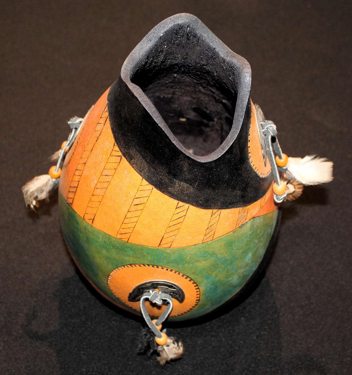 Up for sale is this Southwestern Gourd By Bennett in great condition. Measures approx. 8"t by 7"W. Nice Piece.Shipping Excludes: Alaska/Hawaii, US Protectorates, APO/FPO, PO BoxShipping Provided to the United States Only.
