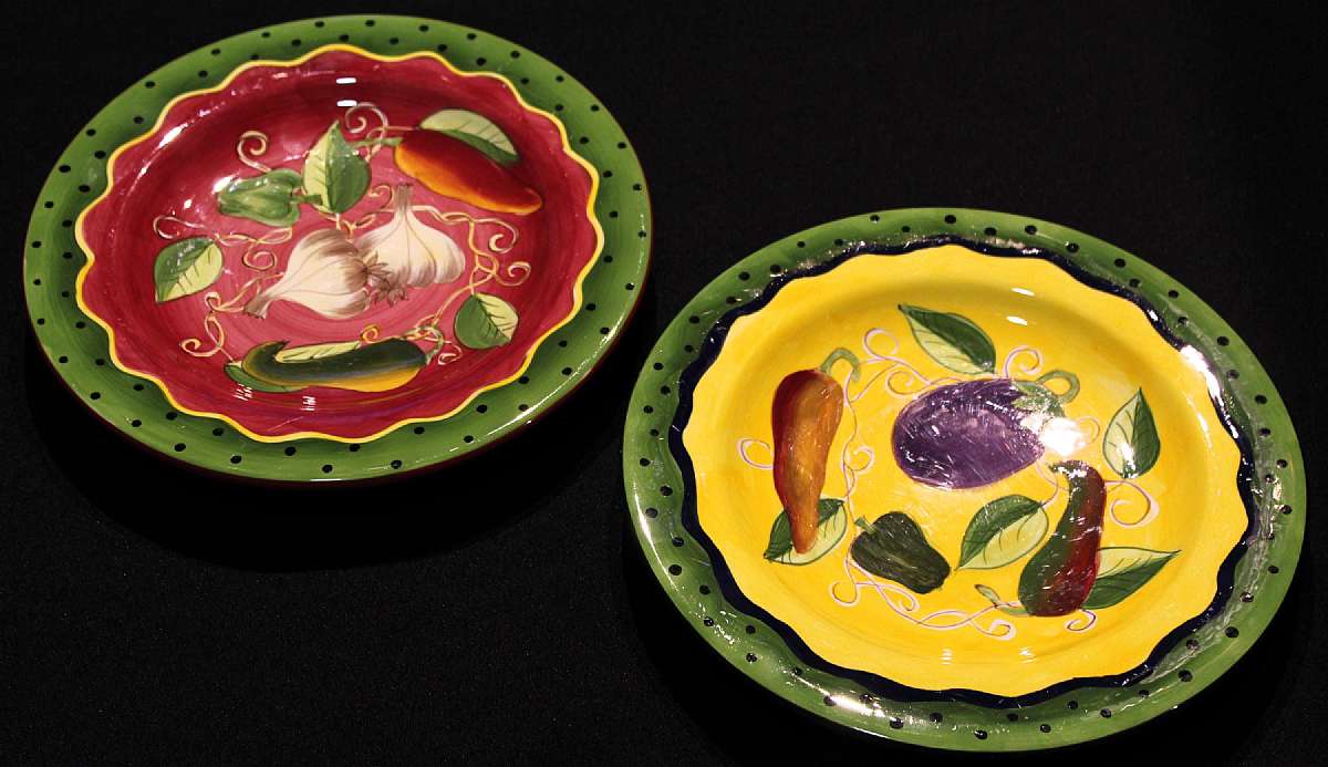 Up for sale are these Laurie Gates LGA10 Set Of Two Salad Plates. No chips or cracks. Some utensil marks. They measure approx. 9 3/4"W. Shipping Excludes: Alaska/Hawaii, US Protectorates, APO/FPO, PO BoxShipping Provided to the United States Only.