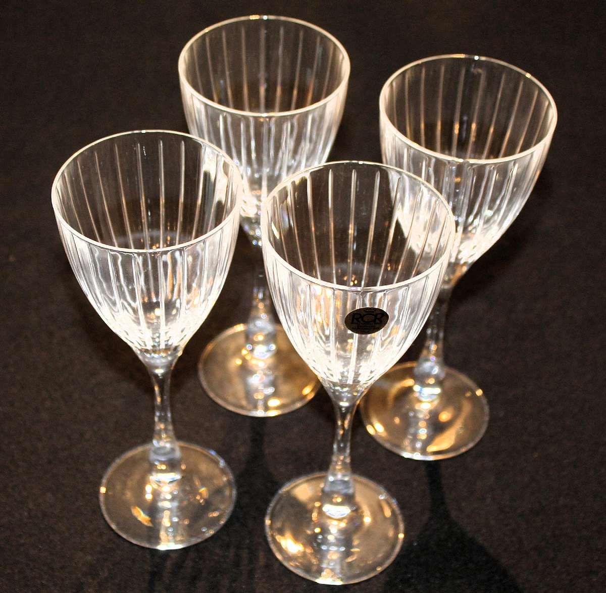 Up for sale are these Beautiful Royal Crystal Rock Solaris Set Of 4 White Wine Glasses in excellent condition with no chips or cracks. They measure approx. 7 3/4 Inches Tall & 3 Inches Wide.Shipping Excludes: Alaska/Hawaii, US Protectorates, APO/FPO