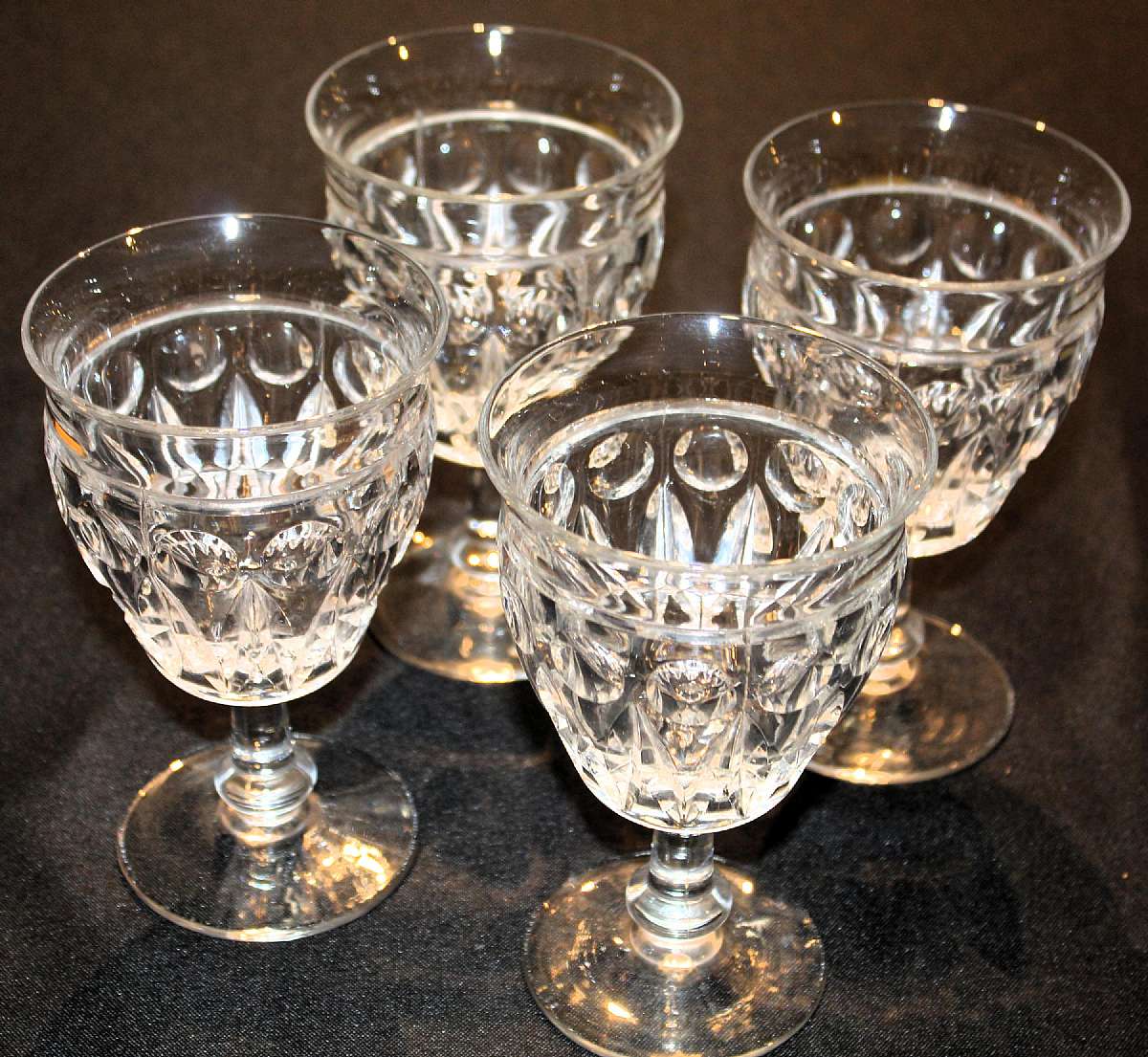 Up for sale are thesePaden City Chavalier Set Of Four Glasses Circa 1935 in excellent condition with no chips or cracks. They measure approx. 5 7/8"T by 3 5/8"W.Shipping Excludes: Alaska/Hawaii, US Protectorates, APO/FPO, PO BOXShipping Provid