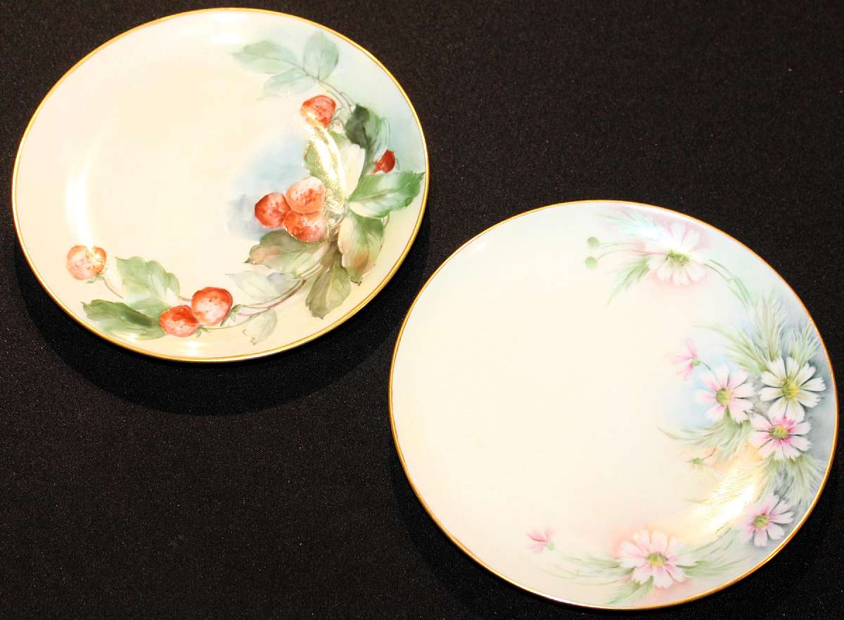 Up for sale are these Vintage Hand Painted Set Of Two Plates Signed MZ Austria & Favorite Bavaria with no chips or cracks. They measure approx. 7 3/4"W.Shipping Excludes: Alaska/Hawaii, US Protectorates, APO/FPO, PO BoxShipping Provided to the