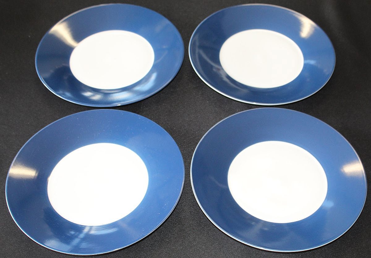 Up for sale are these Crate & Barrel Hampton Blue Set Of Four Dinner Plates in excellent condition with no chips or cracks. They measure approx. 10 3/4 inches wide Shipping Excludes: Alaska/Hawaii, US Protectorates, APO/FPO, PO BoxShipping Provided