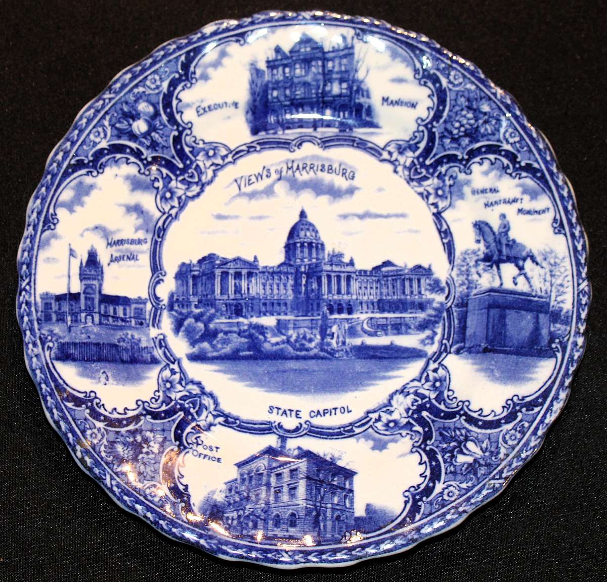 Up for sale is this Rare Antique Staffordshire Ye Old Historical  Blue & White Plate. The plate measures approx. 9"W.  There are no chips or cracks.Shipping Excludes: Alaska/Hawaii, US Protectorates, APO/FPO, PO Box Shipping Provided to the Uni