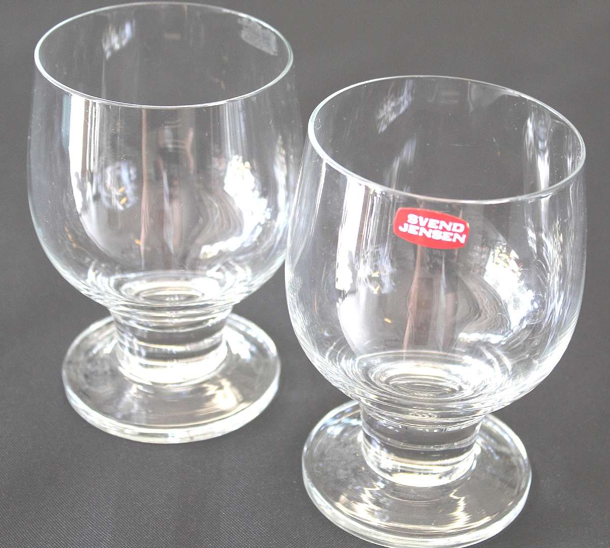 Up for sale are these Svend Jensen Set of Two Water Goblets in excellent condition with no chips or cracks. The Water Glasses measure approx. 5 1/8"T by 3 1/4"W.  Shipping Excludes: Alaska/Hawaii, US Protectorates, APO/FPO, PO BoxShipping Prov