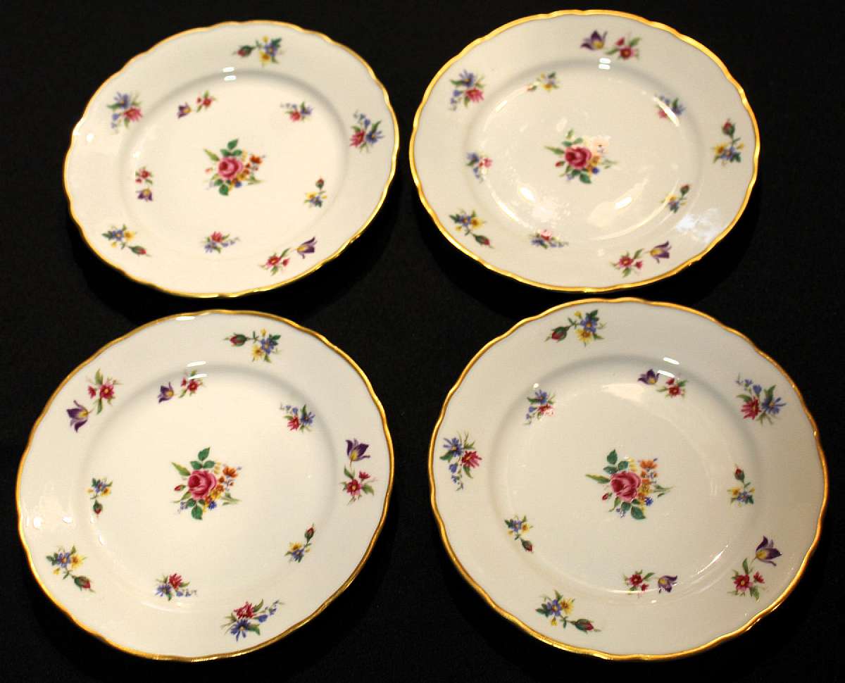 Up for sale are these Winterling Bavaria Dresden Set Of 4 Salad Plates in excellent condition with no chips or cracks. The plates measure approx. 7 3/4"W.Shipping Excludes: Alaska/Hawaii, US Protectorates, APO/FPO, PO BoxShipping Provided to the Un