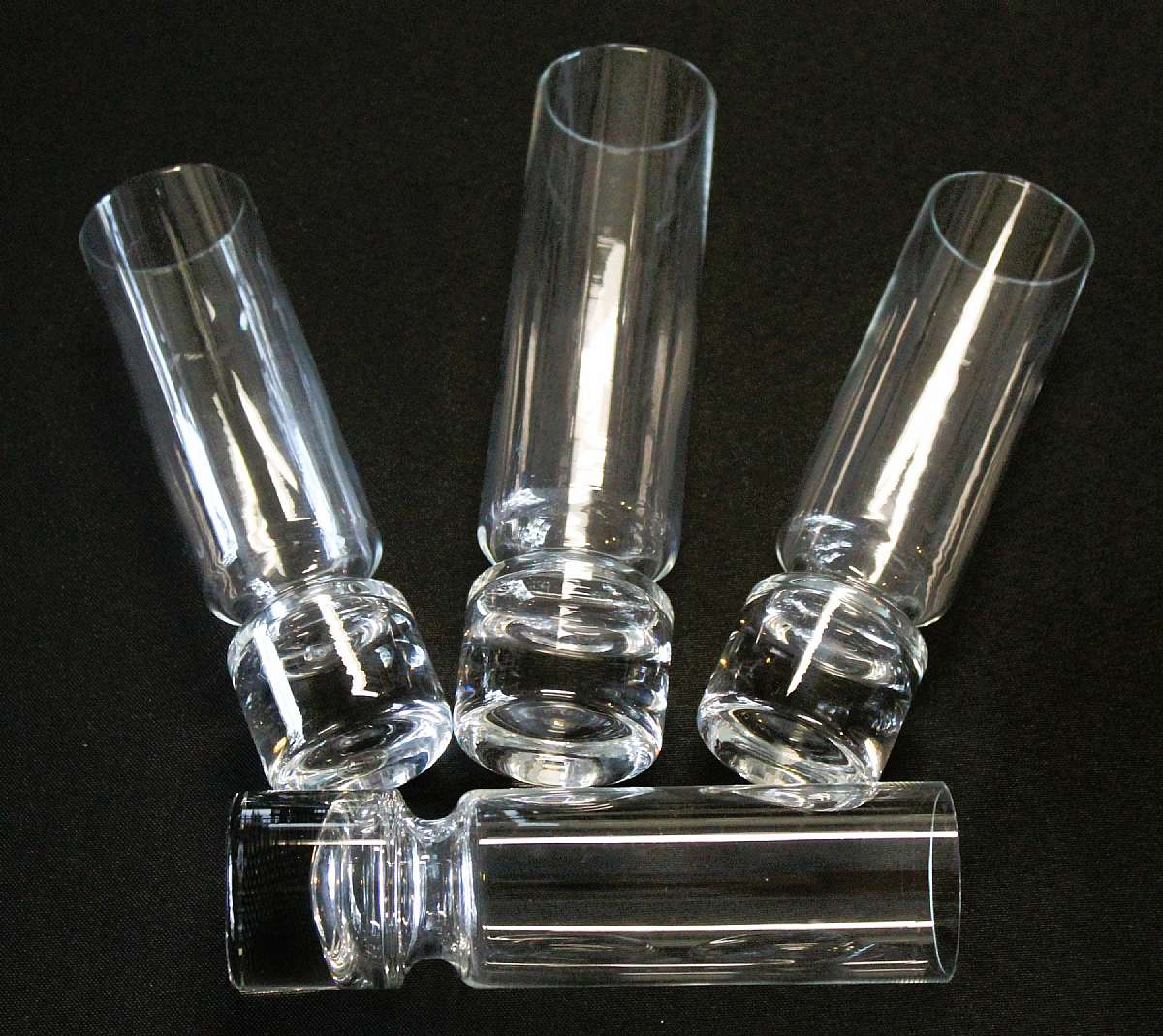 Up for sale are these Svend Jensen Set of Four Tall Glasses in excellent condition with no chips or cracks. Three Glasses measure approx. 6 1/2"T and one is 7 1/2"T. They could be Trina or Stac Or something else.  Shipping Excludes: Alaska/Hawa