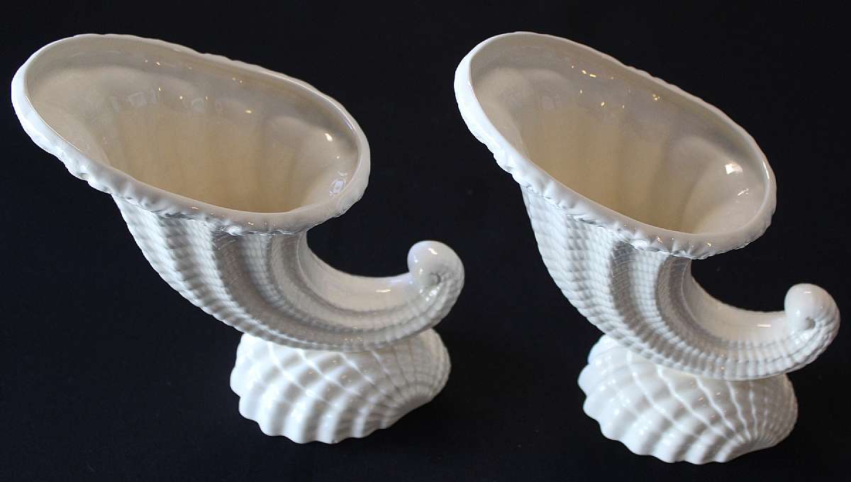 Up for sale are these Spode Cornucopia Horn Of Plenty Pair Of Antique Vases. Beautiful pieces that measure approx. 8 1/4" tall & 8 1/2"Tall. There is some crazing.Shipping Excludes: Alaska/Hawaii, US Protectorates, APO/FPO, PO BoxShipping
