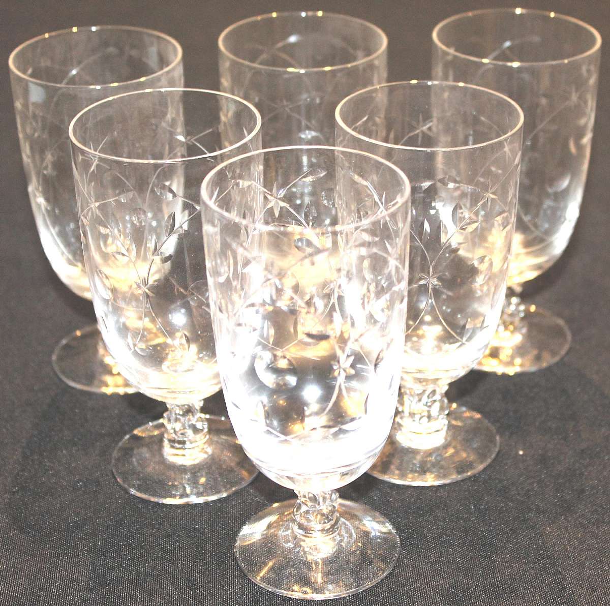 Up for sale are these Fostoria Christiana Set Of Six Beautiful Juice Glasses in excellent condition with no chips or cracks. The glasses measure approx. 4 5/8"T by 2 1/4"W.Shipping Excludes: Alaska/Hawaii, US Protectorates, APO/FPO, PO BoxShip