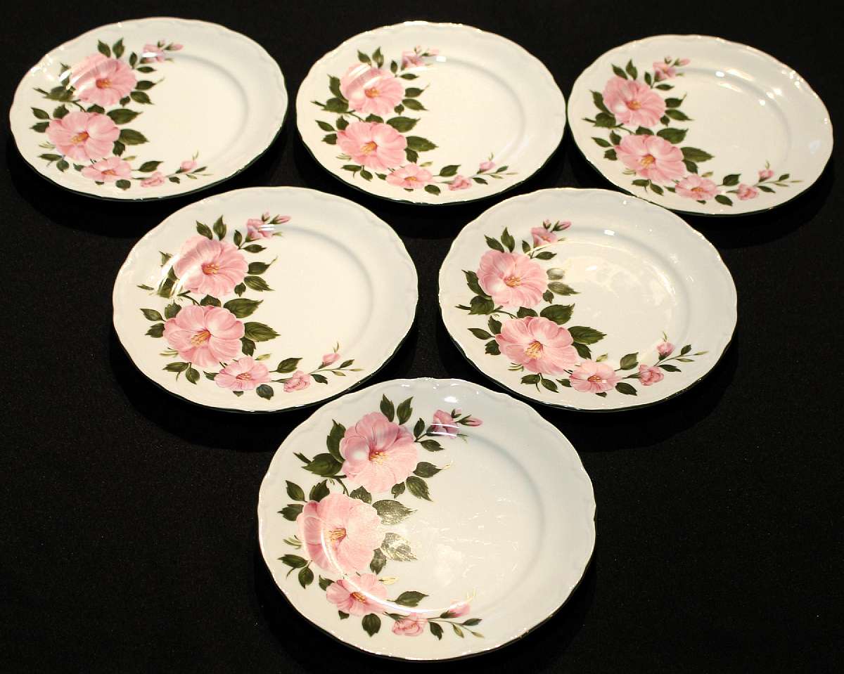 Up for sale Winterling Pattern WIG1216 Set Of Six Floral Plates in great condition with no chips or cracks. They measure approx. 7 1/2 inches wide. Shipping Excludes: Alaska/Hawaii, US Protectorates, APO/FPO, PO BoxShipping Provided to the United States