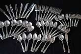 Up for sale are these Vintage Wm. Rogers Mfg. Co. Reflections 50 Piece Silver Plate Extra Plate Set. Included are 8 knifes, 8 large forks, 8 small forks, 8 soup spoons, 16 Teaspoons, 1 butter knife and 1 sugar spoon. Everything we offer at auctions is pre