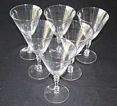 Up for sale are these Tiffin Montclair Set Of Six Water Goblets Circa 1953 - 1979 in excellent condition with no chips or cracks. They measure approx. 7"T by 4"W.Shipping Excludes: Alaska/Hawaii, US Protectorates, APO/FPO, PO BoxShipping Prov