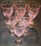 Up for sale are these Noritake Sweet Swirl Pink Set Of Six Glasses in excellent condition with no chips or cracks. They measure approx. 7 3/8"T by 3 1/2"W.  Shipping Excludes: Alaska/Hawaii, US Protectorates, APO/FPO, PO BoxShipping Provided