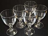 Up for sale are these Heisey Lariat Set Of Five Water Glasses in great condition with no chips or cracks. They measure approx. 6"T by 3 1/2"W.Shipping Excludes: Alaska/Hawaii, US Protectorates, APO/FPO, PO BOXShipping Provided to the United S