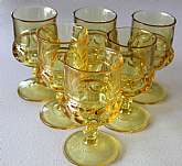 Up for sale are these Beautiful Tiffin Antique Thumbprint Yellow Set Of Six Water Glasses in excellent condition with no chips or cracks. They measure approx. 5 5/8"T by 2 3/4"W. Shipping Excludes: Alaska/Hawaii, US Protectorates, APO/FPO, PO