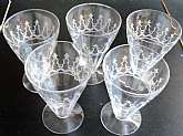 Up for sale are these Fostoria Crystal Pagoda Set Of Five Crystal Footed Tumblers in excellent condition with no chips or cracks. They measure approx. 4 7/8 inches tall & about 3 3/4 inches wide. Great Crystal Ting.Shipping Excludes: Alaska/Hawaii,