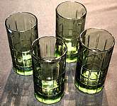Up for sale are these Anchor Hocking Tartan Green Set Of 4 Iced Tea Glasses in excellent condition with no chips or cracks.  The Glasses measure approx. 6 1/8"T by 3"W. Shipping Excludes: Alaska/Hawaii, US Protectorates, APO/FPO, PO BoxShippi