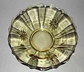 Up for sale is this Antique Yellow Glass Bowl With A Fleur De Lis Design in excellent condition with no chips or cracks. The Bowl measures approx. 11"W by 3 3/4"T.Shipping Excludes: Alaska/Hawaii, US Protectorates, APO/FPO, PO BoxShipping Pro