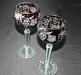 Up for sale are these Beautiful Cut To Clear Tall Stemmed Set Of Two Wine Hocks Glasses in excellent condition with no chips or cracks. They measure approx. 8 1/2"T by 3"W.Shipping Excludes: Alaska/Hawaii, US Protectorates, APO/FPO, PO BoxShi