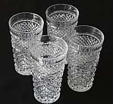 Up for sale are these Riekes Crisa Crown Point Set Of Four Tumblers in excellent condition  with no chips or cracks. The Glasses measure approx. 5 3/4"T by 3 1/8"WShipping Excludes: Alaska/Hawaii, US Protectorates, APO/FPO, PO BoxShipping Pro