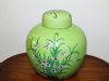 Japanese Porcelain Ware Ginger Jar ACF Green Hand Decorated Hong Kong