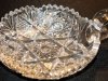 Antique Signed Libbey Saw Tooth Rim Heavily Decorated Handled Cut Glass Bowl