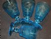 Colony Blue Sandwich Pattern Water Or Iced Tea Glasses