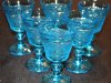 Colony Blue Sandwich Pattern Set Of Six Juice Glasses