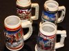 Budweiser Set Of Four Collector Steins Mugs 1998-2001