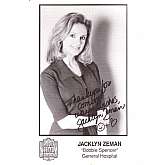Vintage Soap Opera Star Jacklyn Zeman, from General Hospital, Autographed 8 1/2 x 5 1/2 Black And White Photograph from the Super Soap Weekend, November 8-9, 1997.The photograph is in good condition but does have some light pitting in several places. Th